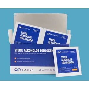 Elysium steril alkoholos törlőkendő - 100 db - 70%-os izopropil-alkohollal