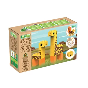 BiOBUDDi BB-0103 | legó-duplo-kompatibilis bio építőjáték | Sztyeppe - 2 az 1-ben zsiráf vagy jávorszarvas