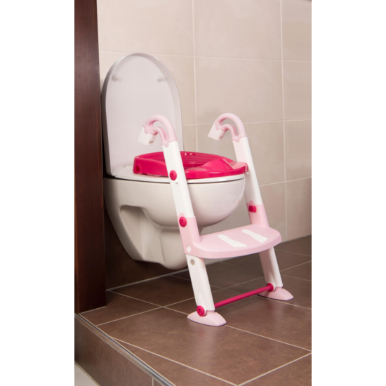 KidsKit WC fellépő lépcső, bili és szűkítő, 3 az 1-ben, fehér-rózsaszín-pink