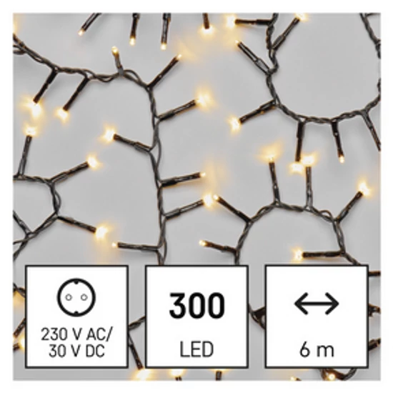 LED karácsonyi fényfüzér – süni, 6 m, kültéri és beltéri, meleg fehér, időzítő