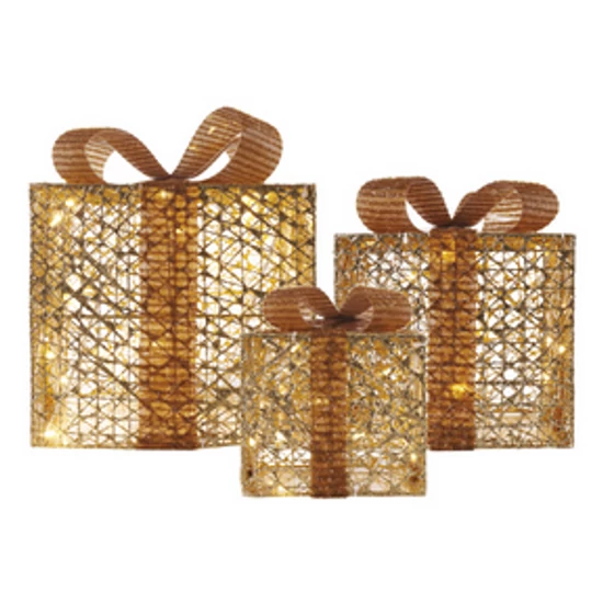 LED ajándékok, 3 méret, beltéri, meleg fehér