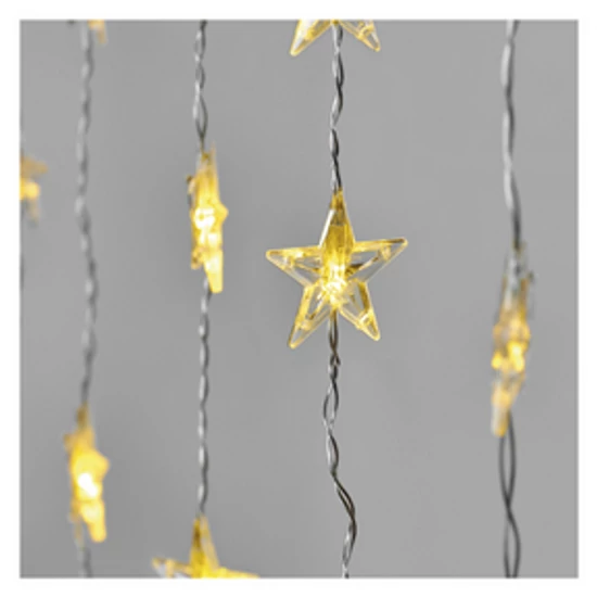 LED karácsonyi fényfüggöny – csillagok, 120x90 cm, beltéri, meleg fehér, időzítő