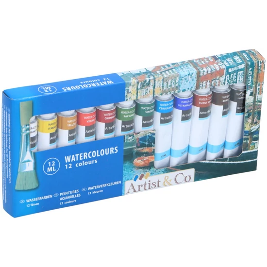 ARTIST&CO Vízfesték készlet, 12 szín x 12ml