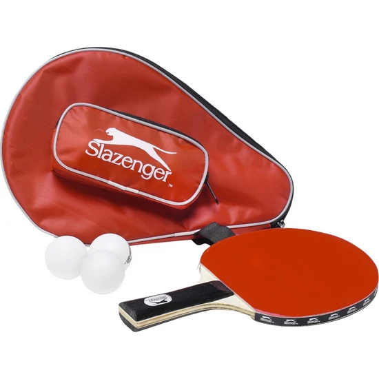 Slazenger pingpong ütő szett. 1 db  fa ütő, 3 labda + hordozó táska