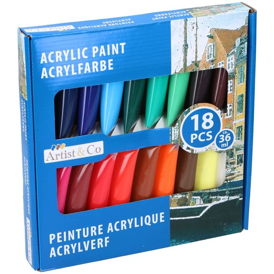 Artico akril festék készlet 18 szín x 36ml