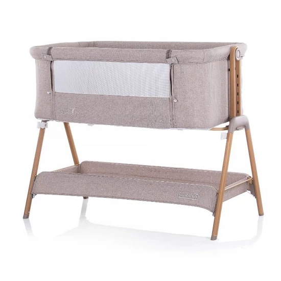 Chipolino Sweet Dreams szülői ágyhoz csatlakoztatható kiságy - mocca/wood 2021