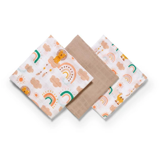 BabyOno textilpelenka színes 3db barack 348/09