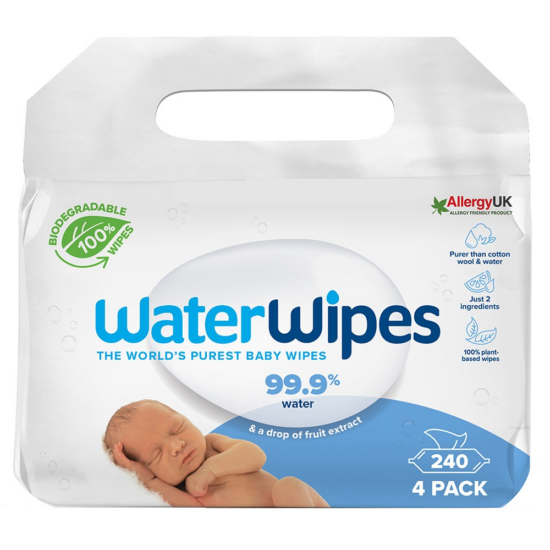 WaterWipes Biodegradable Babatörlőkendő Value Pack 4x60db
