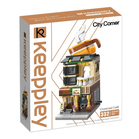 QMAN® C0102 Keeppley | készségfejlesztő építőjáték | 332 db építőkocka | Crossroad Kávézó