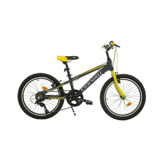 Corelli Rave Up 20 gyermek könnyűvázas kerékpár Grafit-Sárga