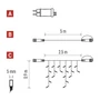 Kép 3/6 - EMOS CNT Kezdő készlet – jégcsapok 2,5m 100LED IP44 12W, meleg fehér, időz.