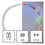 Kép 1/6 - LED karácsonyi nano fényfüzér, 1,9 m, 2x AA, beltéri, többszínű, időzítő