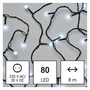 Kép 1/6 - LED karácsonyi fényfüzér, cseresznye – golyók, 8 m, kültéri és beltéri, hideg fehér, időz.
