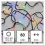 Kép 1/6 - LED karácsonyi fényfüzér, cseresznye – golyók, 8 m, kültéri és beltéri, többszínű, program