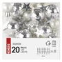 Kép 6/6 - LED karácsonyi fényfüzér – ezüst gömb csillagokkal,1,9m, 2xAA, beltéri, meleg fehér, időz.
