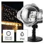 Kép 1/6 - LED dekoráció projektor – hulló hópelyhek, kültéri és beltéri, fehér