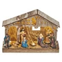 Kép 1/6 - LED karácsonyi betlehem, fa, 19 cm, 3x AA, beltéri, meleg fehér, időzítő