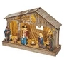 Kép 2/6 - LED karácsonyi betlehem, fa, 19 cm, 3x AA, beltéri, meleg fehér, időzítő